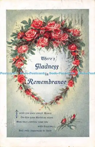 R464071 Theres Gladness in Remembrance I sende you pur sweet Roses on this your