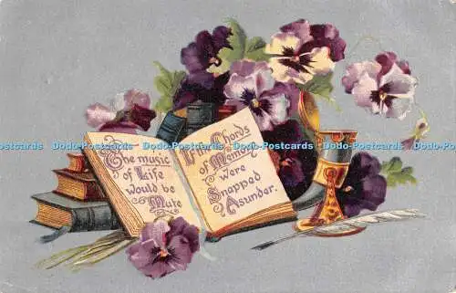 R462416 Bücher und Blumen B B Postkarte 1908