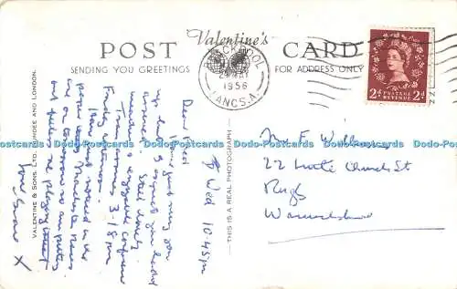 R464457 Rough Sea North Shore Gardens Blackpool G 1772 Valentines RP 1956