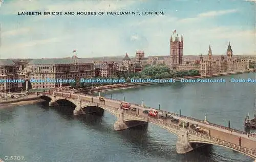 R464587 Lambeth Bridge and Houses Parliament London G 5707 Valesque Valentines