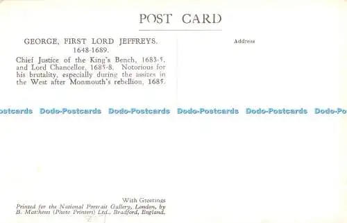 R462646 National Portrait Gallery Judge Jeffreys B Matthews