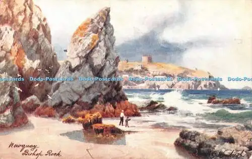 R466044 Newquay Bischof Rock Tuck Oilette Postkarte 7462 H B Wimbush