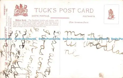 R466044 Newquay Bischof Rock Tuck Oilette Postkarte 7462 H B Wimbush