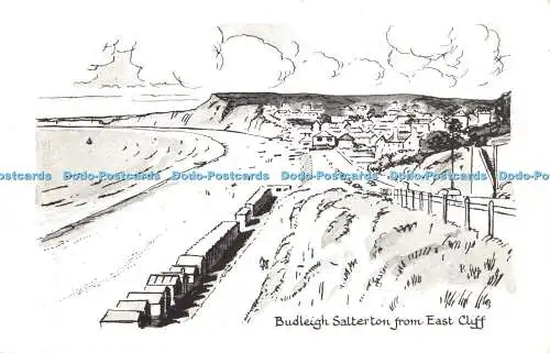 R464745 Budleigh Salterton from East Cliff Sketchcard Noel Tatt