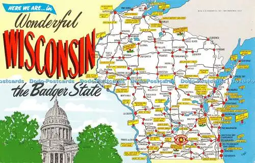 R466131 Here We Are in Wonderful Wisconsin the Badger State G R Brown