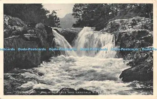 R464750 166 The Torrent Skelwith Force and Langdale Pikes Abraham Photogravure S