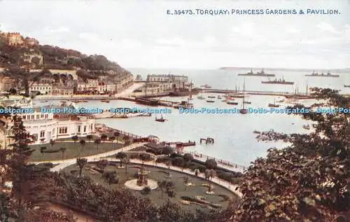 R466224 Torquay Princess Gardens and Pavilion Photochrom Celesque Serie