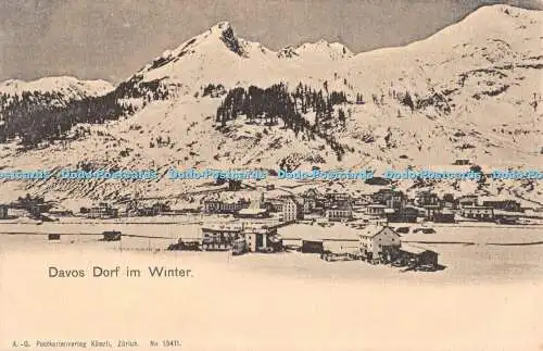 R464857 Davos Dorf im Winter A G Postkartenverlag Kunzli Zürich Nr 13411