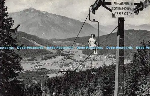 R463137 Grosslift Seefelderjoch mit Blick auf Seefeld und Hocheder K T V Chizzal