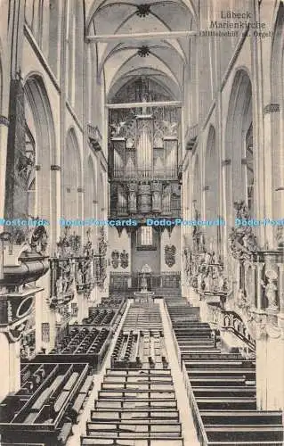 R466831 Lübeck Marienkirche Mittelschiff Orgel Hermann Engel