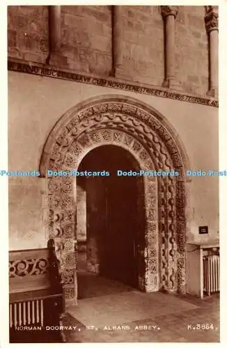 R465617 Norman Doorway St Albans Abbey K 3864 Valentines RP