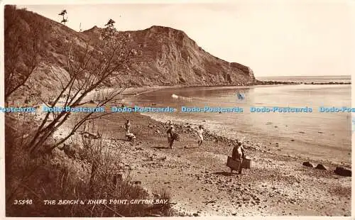 R467301 Cayton Bay The Beach and Knife Point I W Fewster RP 1954