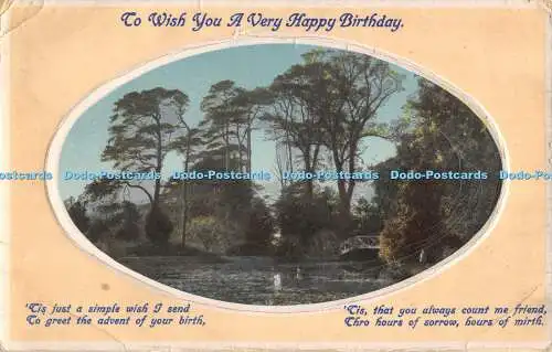 R477416 To Wish You a Very Happy Birthday Pond Bridge M P P C Co