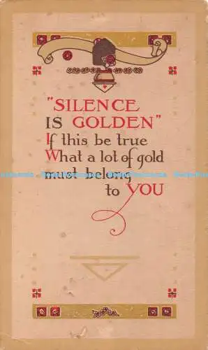 R468527 Silence is Golden A M Davis Quality Cards 1916