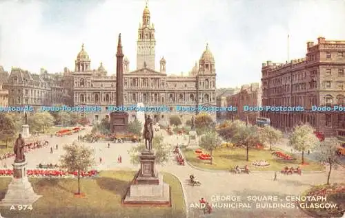 R468578 Glasgow George Square Kenotaph and Municipal Buildings Valentine Art Col