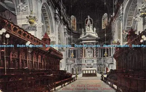 R472014 London St Paul Cathedral Showing Choir and Reredos W H S and S Aldwych S