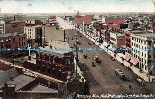 R468625 Winnipeg Man Main Street Blick nach Süden von Portage Ave W J Gage