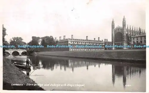 R472067 Cambridge Clare Bridge and College With King Chapel Photochrom