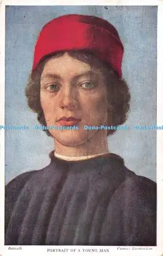 R475439 Botticelli Portrait eines jungen Mannes Wien Liechtenstein M S Nr 37