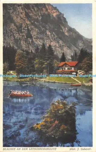 R475507 Blausee an der Lotschbergroute J Gaberell Der Blaue See am Loetschberg r