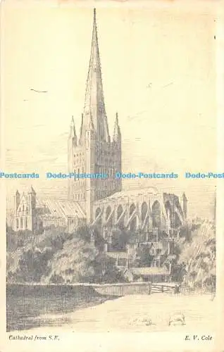 R475508 Cathedral aus S E E V Cole Norwich Serie Nr 65 A und C schwarz