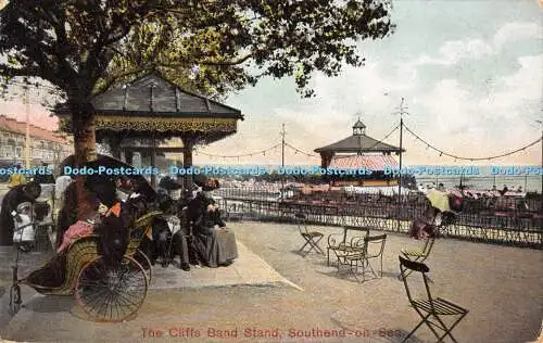 R472306 Southend on Sea The Cliffs Band Stand A H J Serie 1907