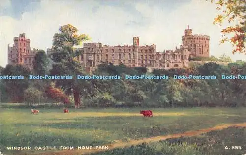 R472341 Windsor Castle From Home Park Valentine Art Farbe 1242 V-Stil Brian Ger