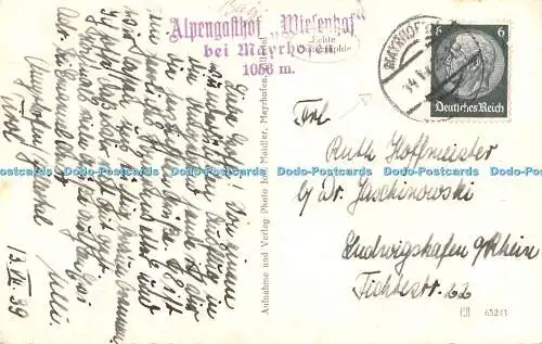 R475713 Gasthaus Wiesenhof m Brandbergerholm Joh Maidler L und H 1939