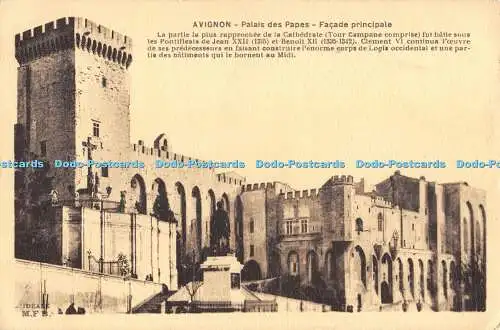 R472414 Avignon Palais des Papes Fassade Principale Ideale M F 1928