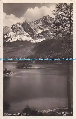 R469064 Eibsee mit Zugspitze M Herpich 1935