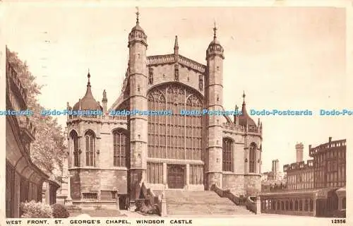 R469118 Windsor Castle St George Chapel West Front J Salmon 1951