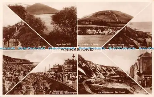 R469134 Folkestone The Lifts Sugar Loaf Hill Caesar Camp S and E Norman RP Multi