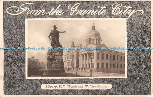 R469154 Aus der Granity City Library U F Church and Wallace Statue L S and S