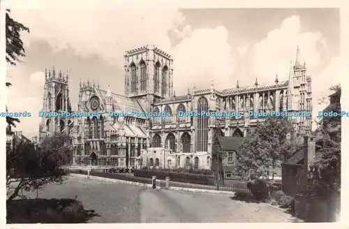 R478329 South Side York Minster W J grüne Postkarte