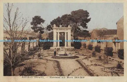 R475981 Aspiran Herault Monument aux Morts 1914 1918 Sammlung Frouzes Lyzon G