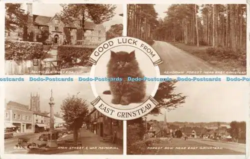 R472789 Good Luck from East Grinstead G 8379 Valentines RP 1957 Multi View