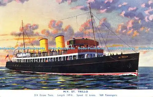 R472790 M V St Trillo J Nicholson Liverpool and North Wales Steamship Salmon