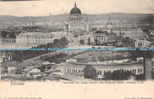 R469454 Potsdam Panorama mit Lange Brücke und Denkmal Kaiser Wilhelm d Gr R Stei