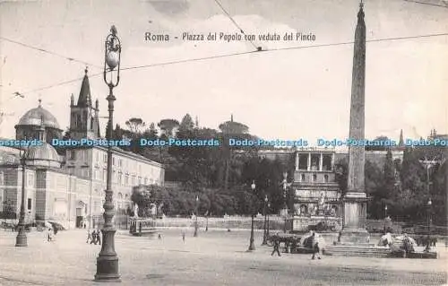 R472963 Roma Piazza del Popolo con veduta del Pincio G Modiano 1909