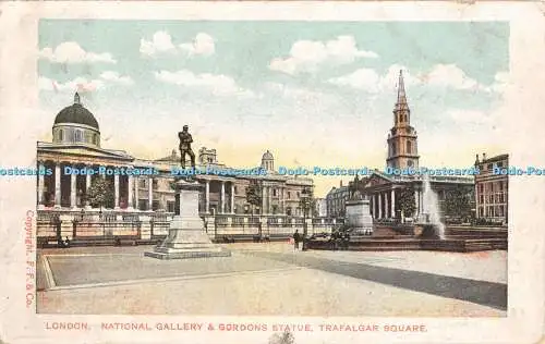 R469557 London National Gallery and Gordons Statue Trafalgar Square F F and Co G