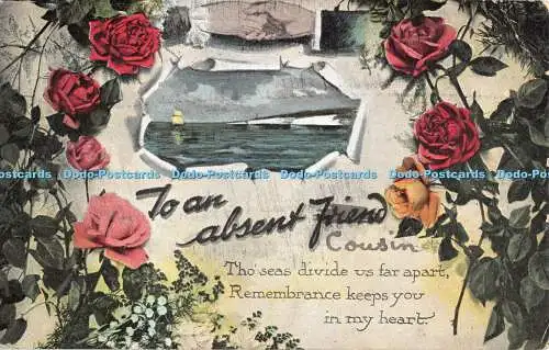 R473001 To an Absent Friend Sea and Roses W and K The Elegant Series No 525