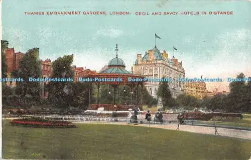 R469569 London Thames Embankment Gardens Cecil Savoy Hotels in Entfernung G D und