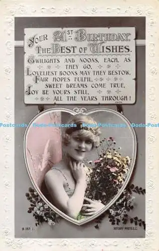 R476413 Your 21 st Birthday The Best of Wishes Rotary Photo RP
