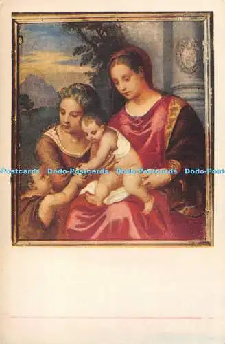 R476463 Perugia Basilica di S Pietro Madonna col Bambino S Giovanni e Elisabetta