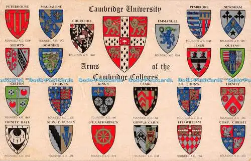 R469771 Cambridge University Arms of the Cambridge Colleges J Salmon Watercolour