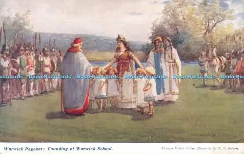 R473327 Warwick Festzug Gründung der Warwick School J N Bolton The Water Colour P