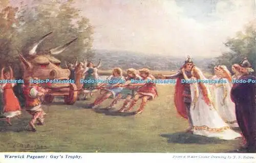 R473329 Warwick Pageant Guy Trophy J N Bolton The Water Colour Post Card