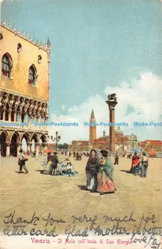 R476657 Venezia Il Molo coll isola di San Giorgio Ferd Gobbato 1916