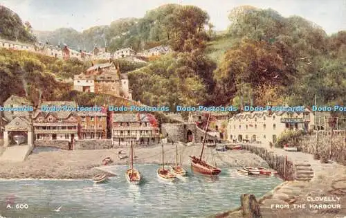 R479082 Clovelly from the Harbour Valentine Art Farbe Brian Gerald