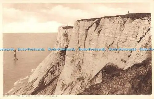 R470232 Eastbourne Beachy Head and Lighthouse J Salmon Gravure Style